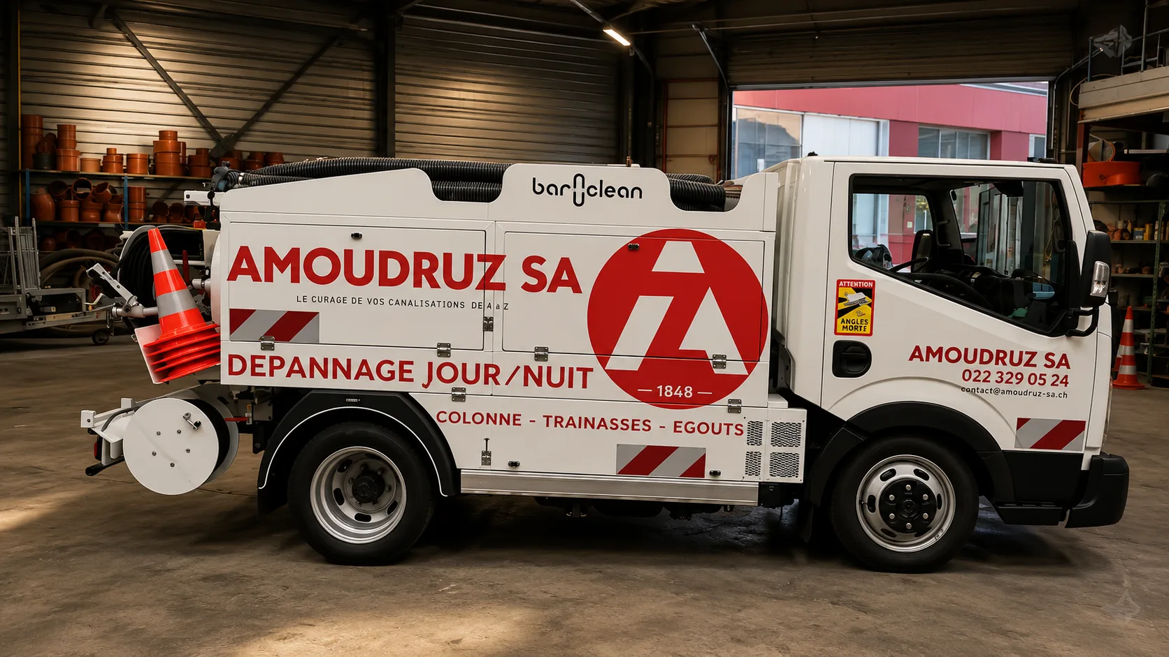 Camionnette Amoudruz SA combinée pompage et haute pression