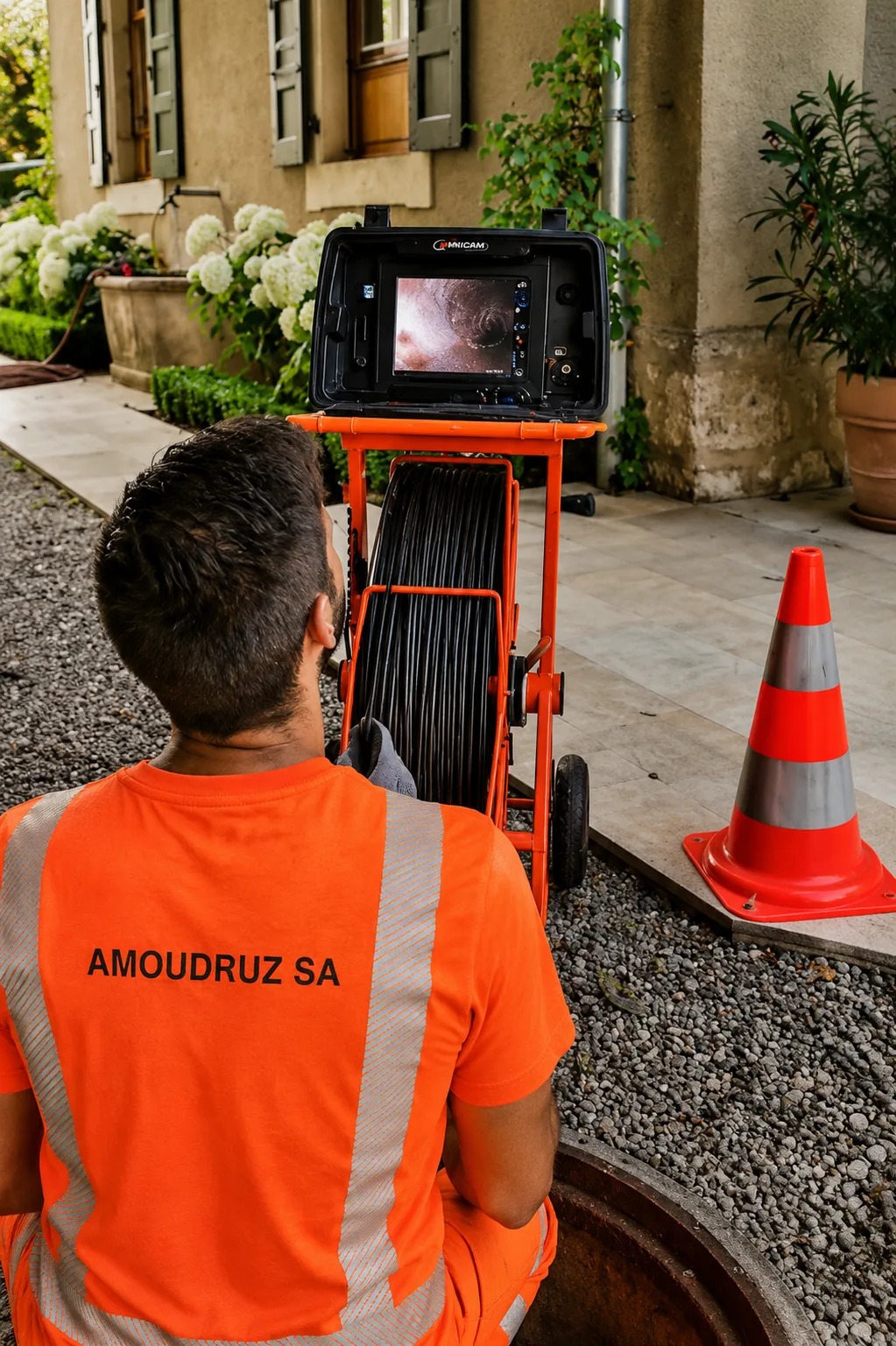Écran de contrôle d'une inspection vidéo de canalisation